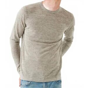 NEW PATRICK ASSARAF men's silk crew neck sweater in feather